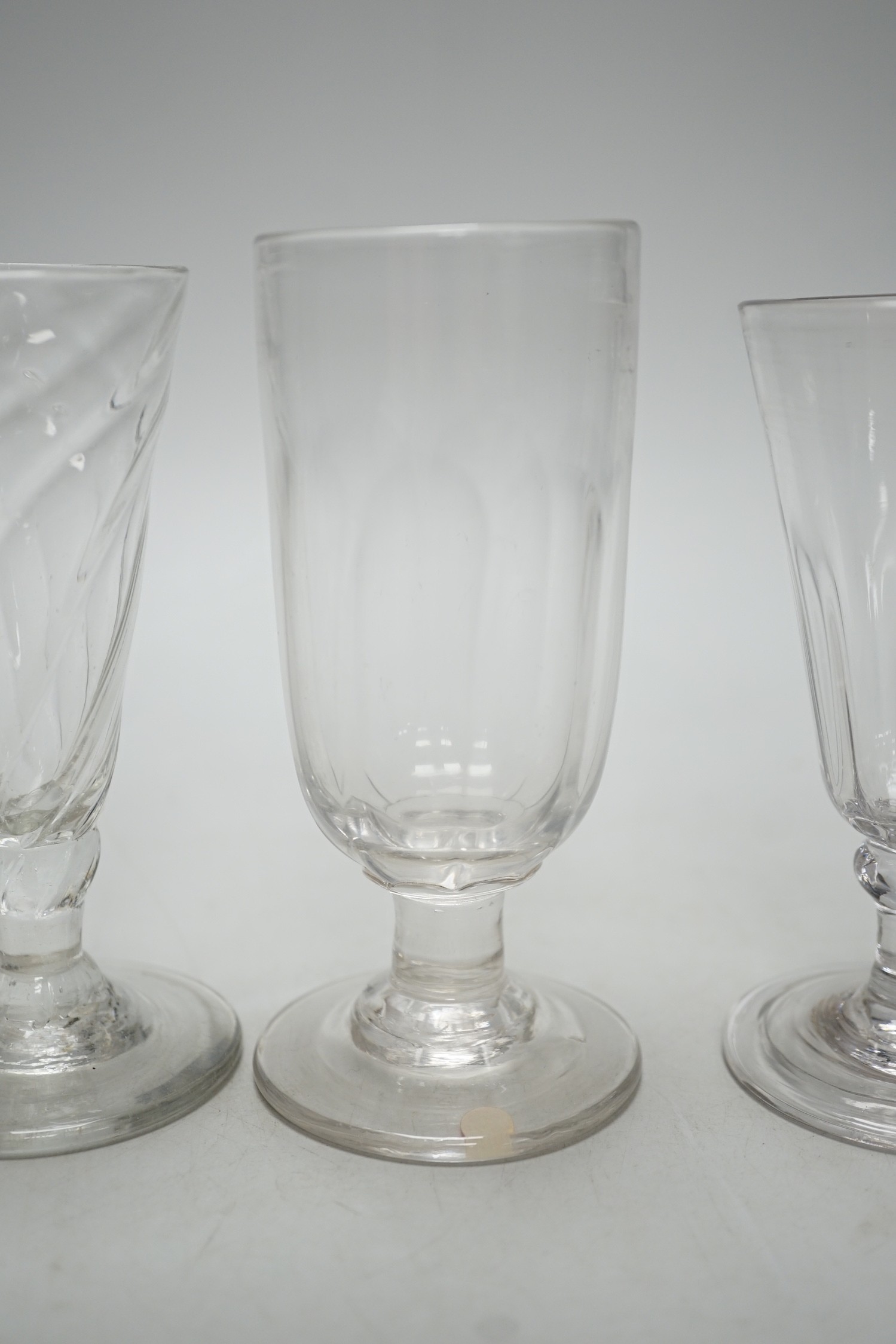 Five Georgian ale glasses. Tallest 13.5cm
